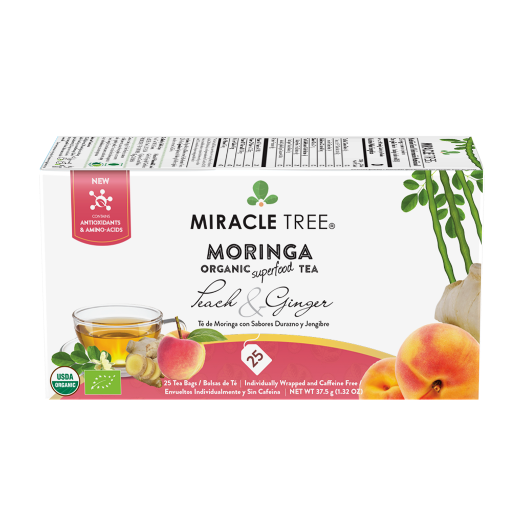 Organic Moringa Tea: Peach & Ginger