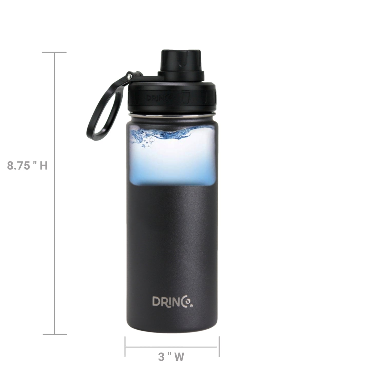 18oz Stainless Steel Water Bottle