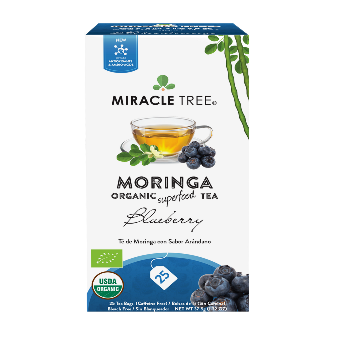 Organic Moringa Tea: Blueberry