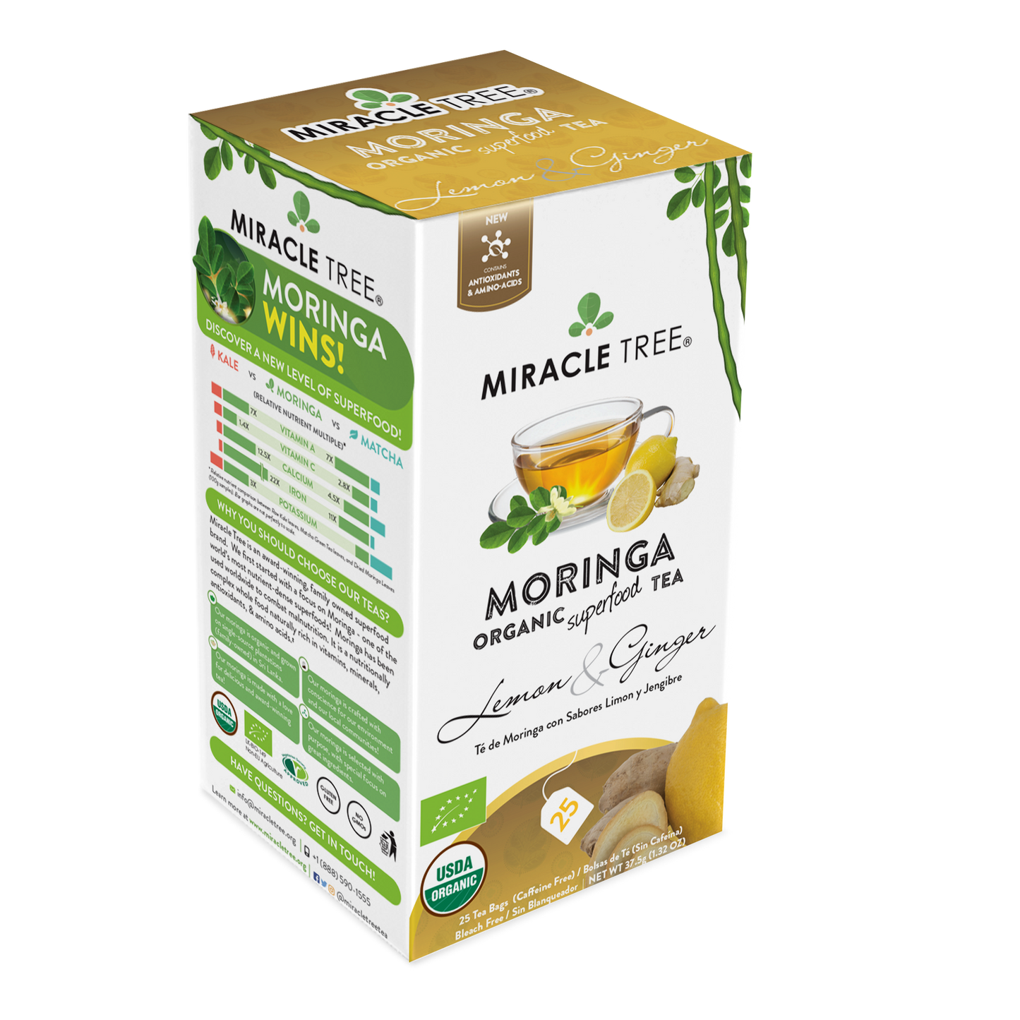 Organic Moringa Tea: Lemon & Ginger