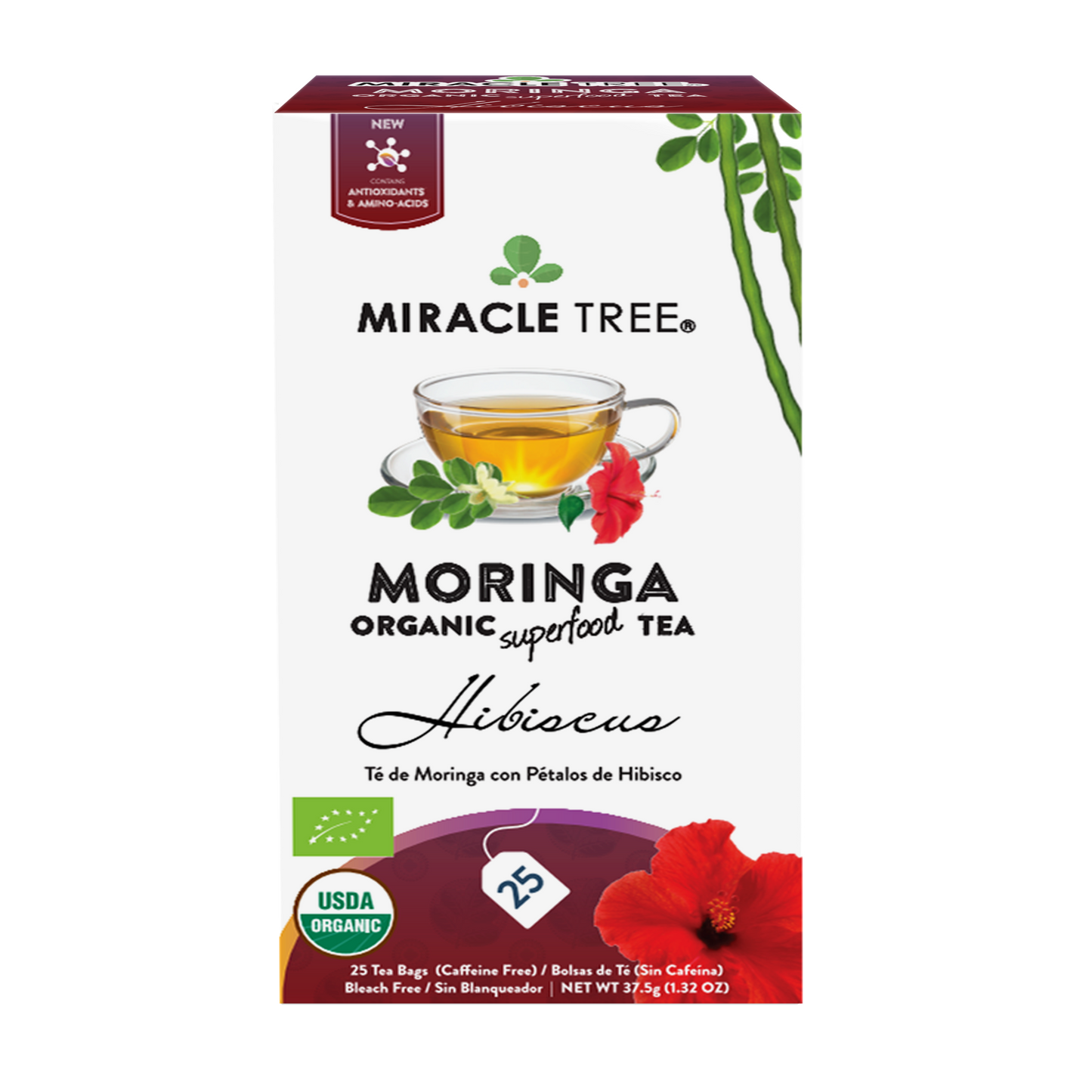 Organic Moringa Tea: Hibiscus
