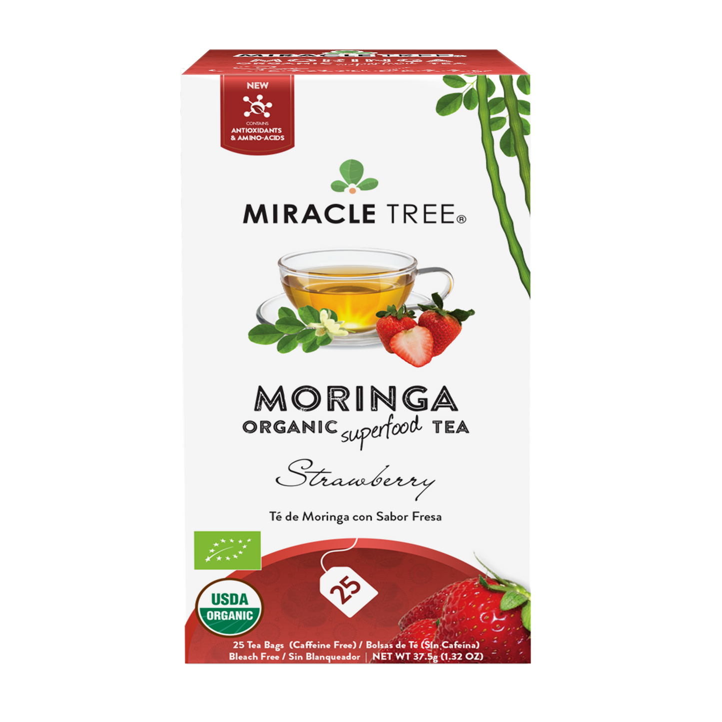 Organic Moringa Tea: Strawberry