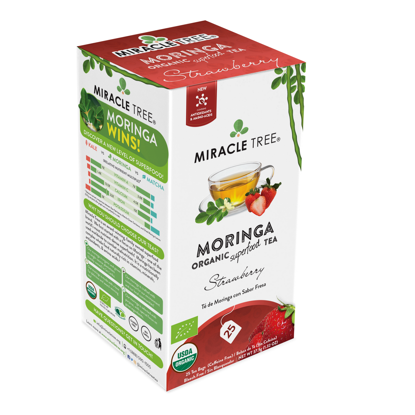 Organic Moringa Tea: Strawberry