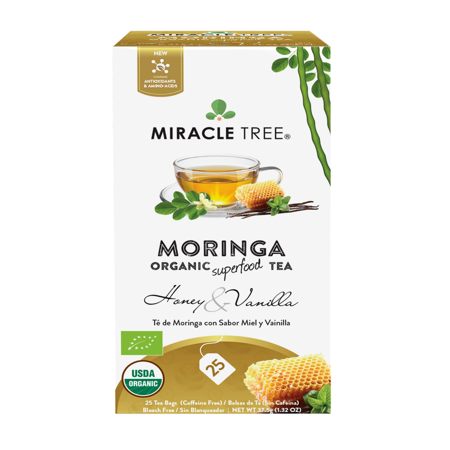 Organic Moringa Tea: Honey & Vanilla