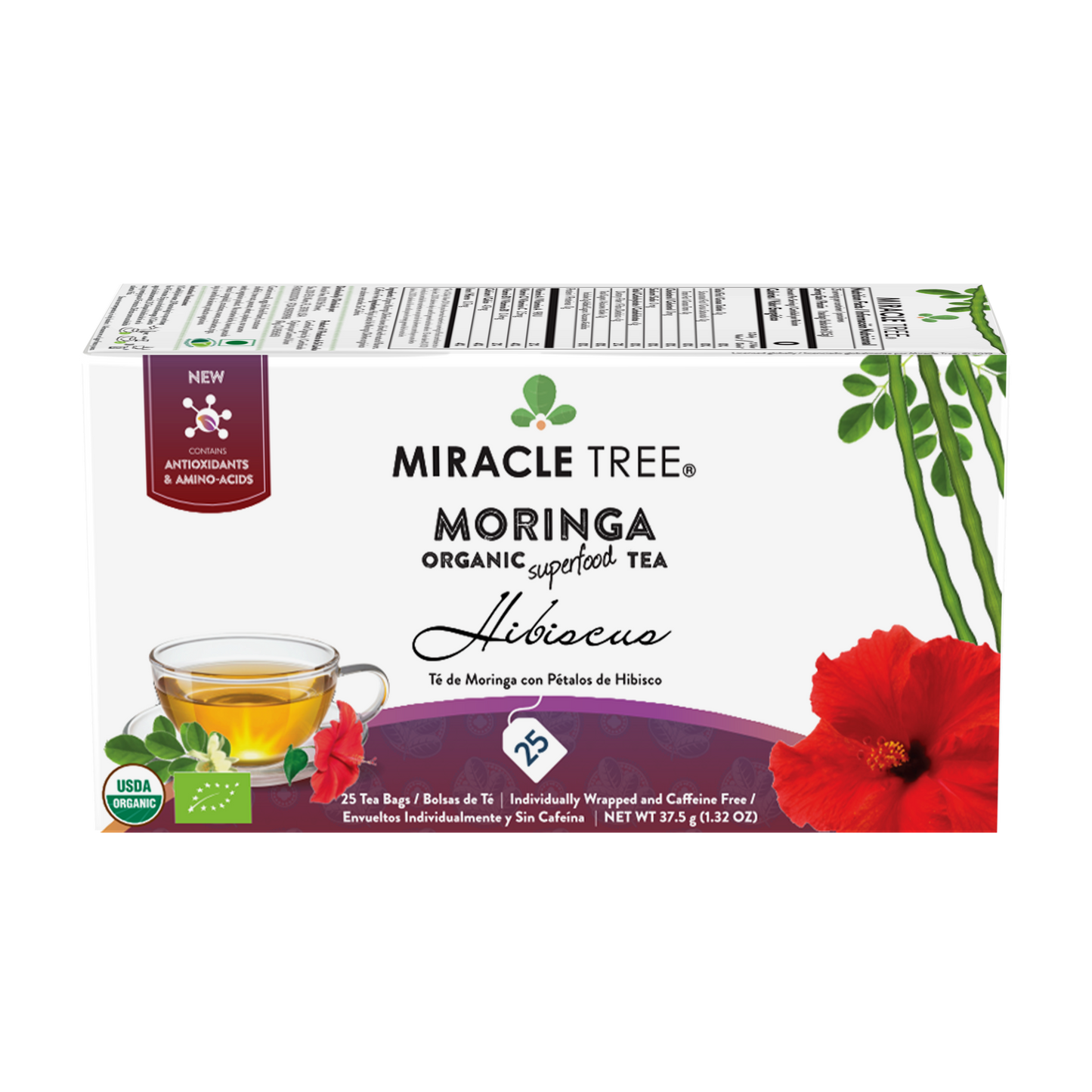 Organic Moringa Tea: Hibiscus