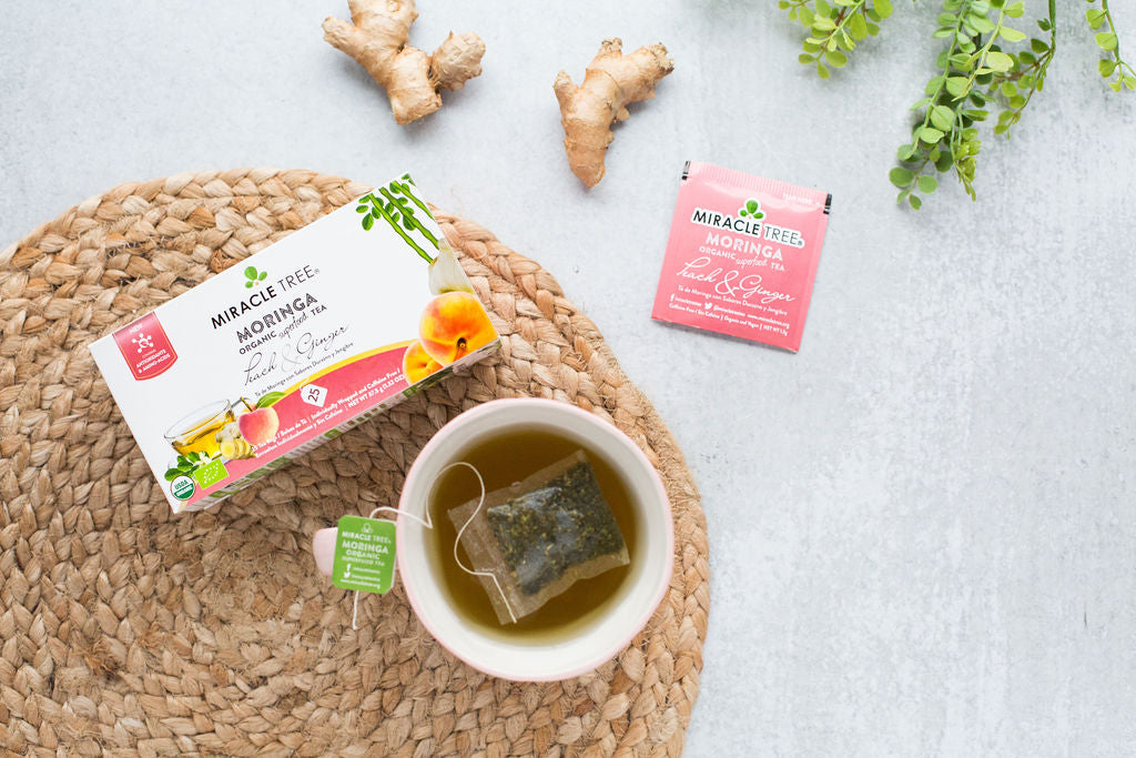 Organic Moringa Tea: Peach & Ginger