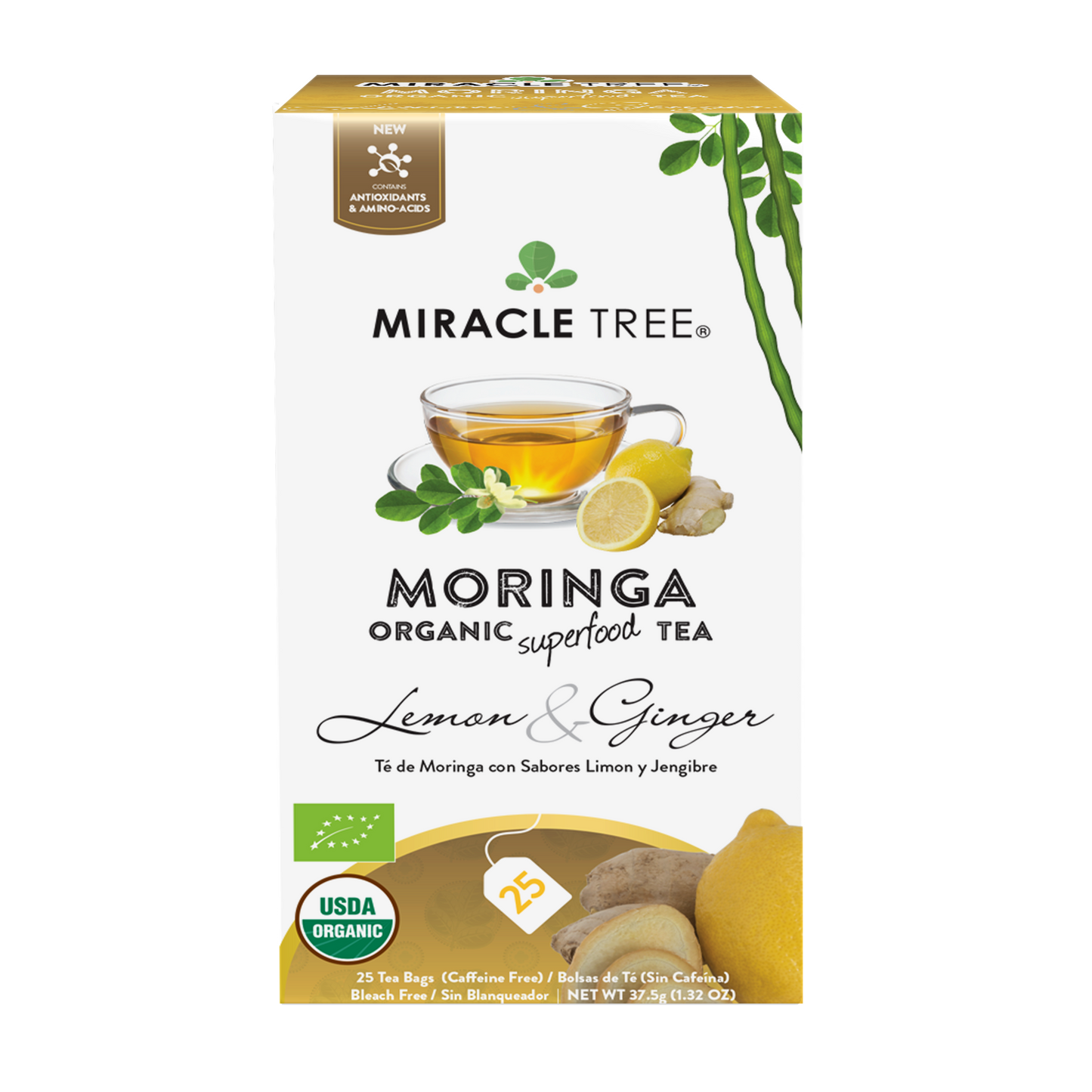 Organic Moringa Tea: Lemon & Ginger