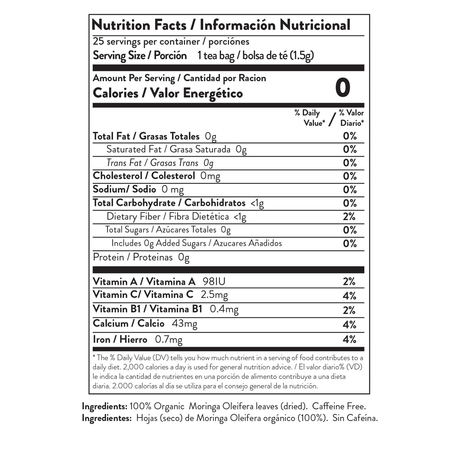 Organic Moringa Tea: Original
