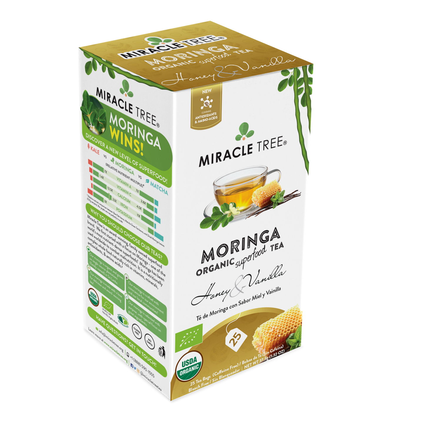 Organic Moringa Tea: Honey & Vanilla