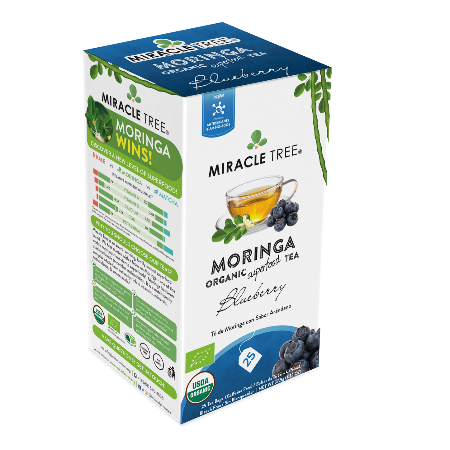 Organic Moringa Tea: Blueberry