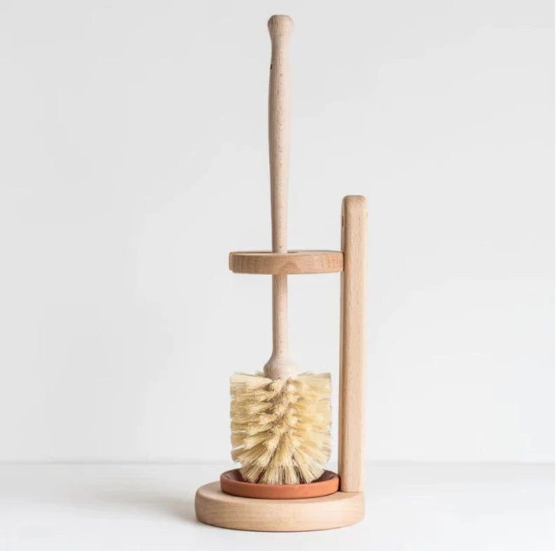 Natural Sisal Bristle Toilet Brush & Stand
