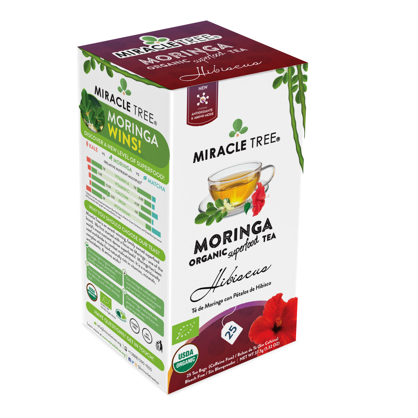 Organic Moringa Tea: Hibiscus