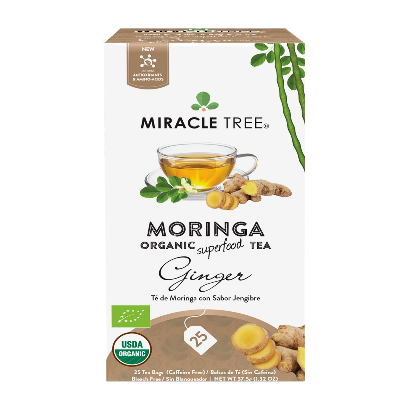 Organic Moringa Tea: Ginger