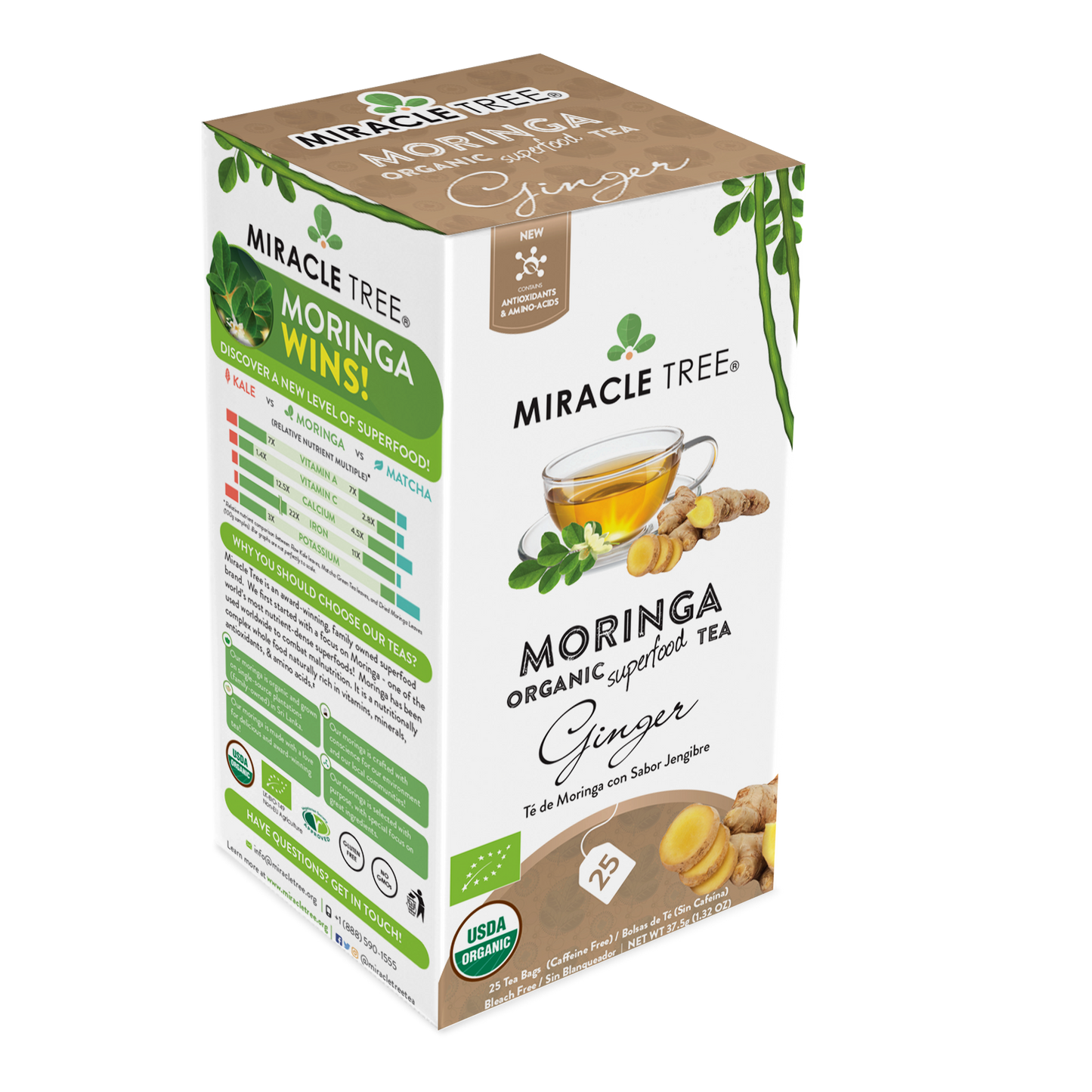 Organic Moringa Tea: Ginger
