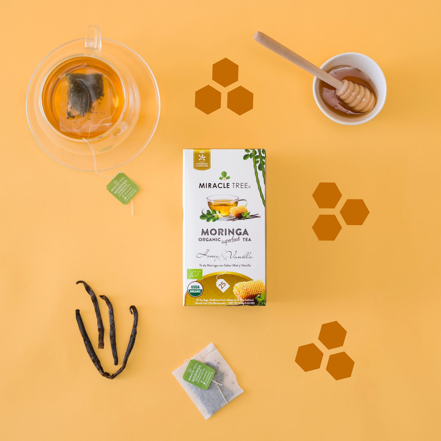 Organic Moringa Tea: Honey & Vanilla